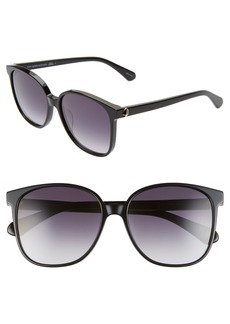 Kate Spade New York alianna 56mm rounded cat eye sunglasses in Black/Dkgrey Gradient at Nordstrom Rack