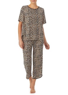kate spade new york animal print crop pajamas