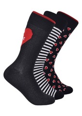 Kate Spade New York assorted 3-pack valentine crew socks