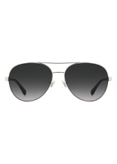 Kate Spade New York averie 58mm gradient aviator sunglasses in Palladium /Grey Shaded at Nordstrom Rack