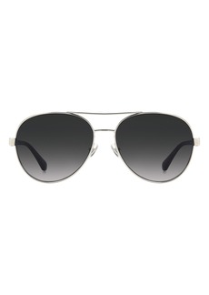 kate spade new york averie 58mm gradient aviator sunglasses in Palladium /Grey Shaded at Nordstrom Rack