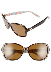 kate spade new york 'ayleen' 56mm polarized sunglasses in Havana/Multi Pattern at Nordstrom
