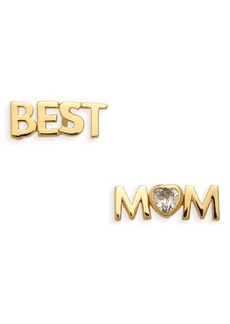 kate spade new york best mom stud earrings in Clear/Gold at Nordstrom