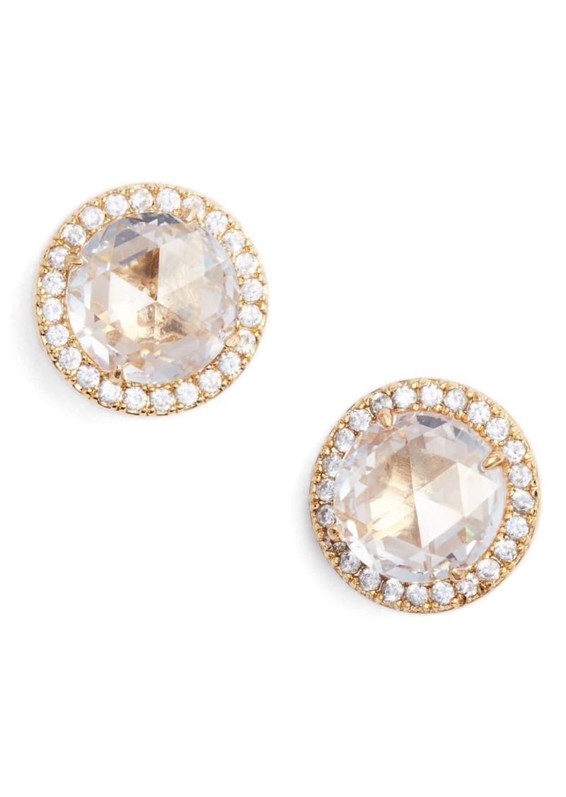 Kate Spade New York bright ideas pavé halo cz stud earrings in Clear/Gold at Nordstrom Rack