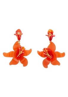 Kate Spade New York brighten up flower & cubic zirconia statement drop earrings