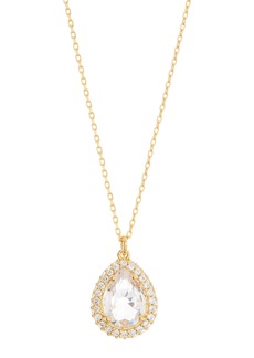 kate spade new york brilliant statements pavé halo pendant necklace in Clear Gold at Nordstrom Rack