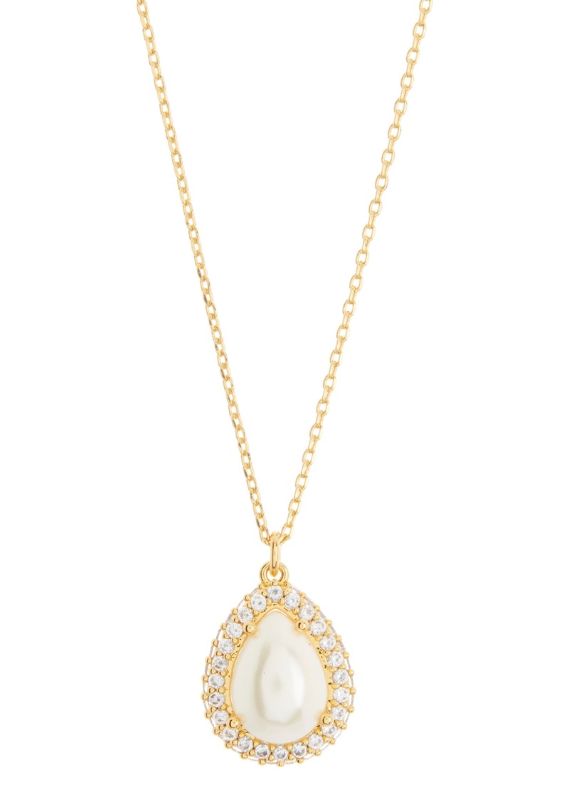 Kate Spade New York brilliant statements pavé halo pendant necklace in Cream Gold at Nordstrom Rack