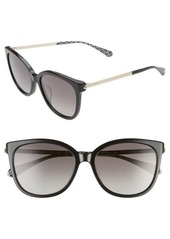 kate spade new york britton 55mm cat eye sunglasses in Black/Grey at Nordstrom