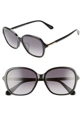 kate spade new york bryleefs 56mm round sunglasses in Black at Nordstrom