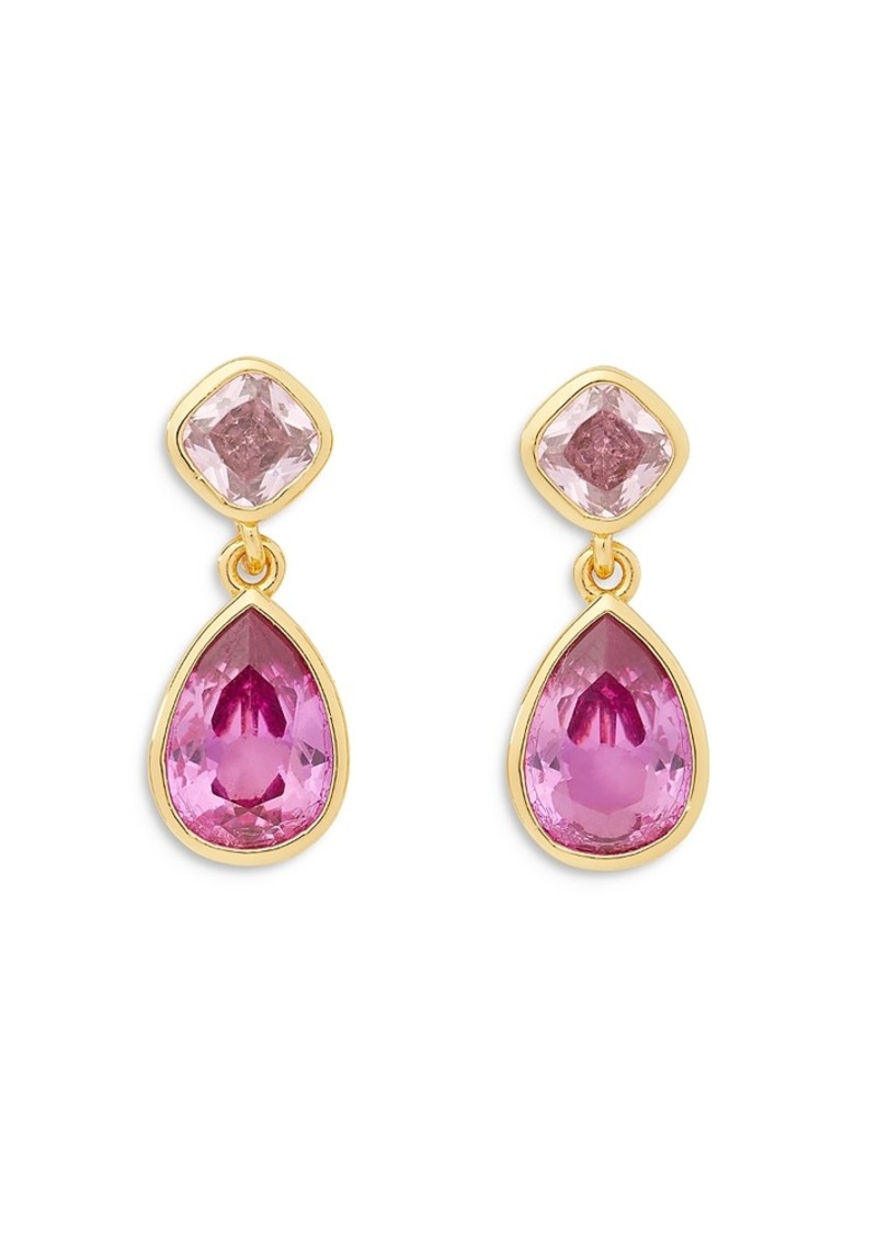 kate spade new york Bubbly Bezel Cubic Zirconia Stone Double Drop Earrings