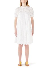 kate spade new york butterfly cotton eyelet tiered dress in Fresh White at Nordstrom