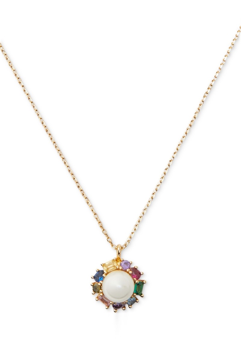 "Kate Spade New York Candy Shop Imitation Pearl Halo Pendant Necklace, 17"" + 3"" extender - Multi"