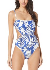 kate spade new york Cinch Front Printed One Piece Swimsuit