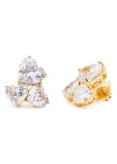 kate spade new york crystal cluster stud earrings in Clear/Gold at Nordstrom