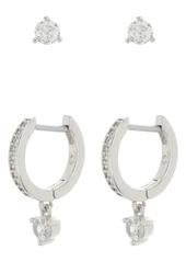 Kate Spade New York crystal stud & huggie earrings set in Clear/Rose Gold at Nordstrom Rack