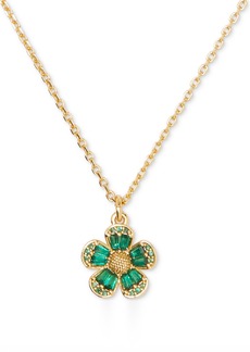 "Kate Spade New York Cubic Zirconia Fleurette Pendant Necklace, 16"" + 3"" extender - Green"