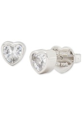 Kate Spade New York Cubic Zirconia Heart Mini Stud Earrings - Clear/Silver