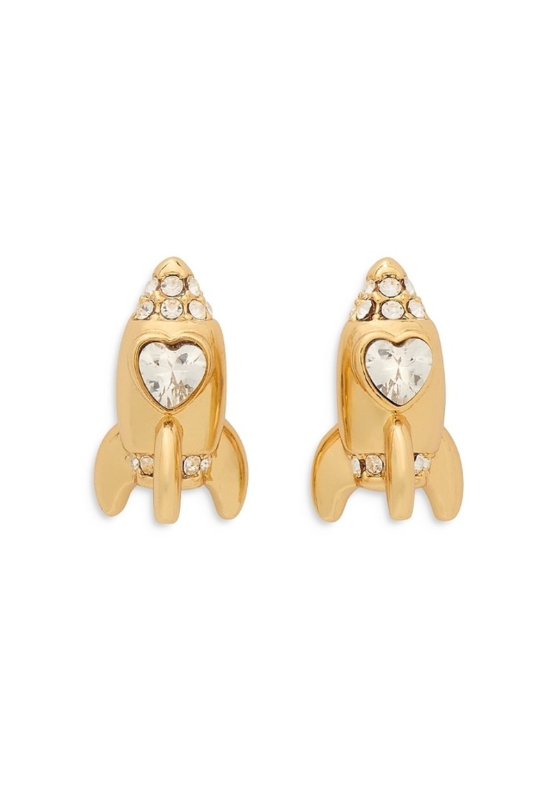 kate spade new york Cubic Zirconia Rocket Stud Earrings in Gold Tone