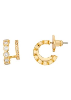 Kate Spade New York dazzle crystal double huggie hoop earrings