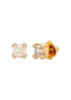 kate spade new york Dazzle Square Cubic Zirconia Stud Earrings in Gold Tone