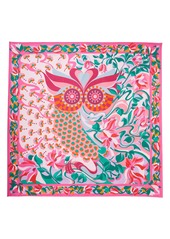 kate spade new york deconstructed owl silk twill square scarf in Pink at Nordstrom