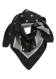 kate spade new york dot cotton & silk bandana scarf in Black at Nordstrom