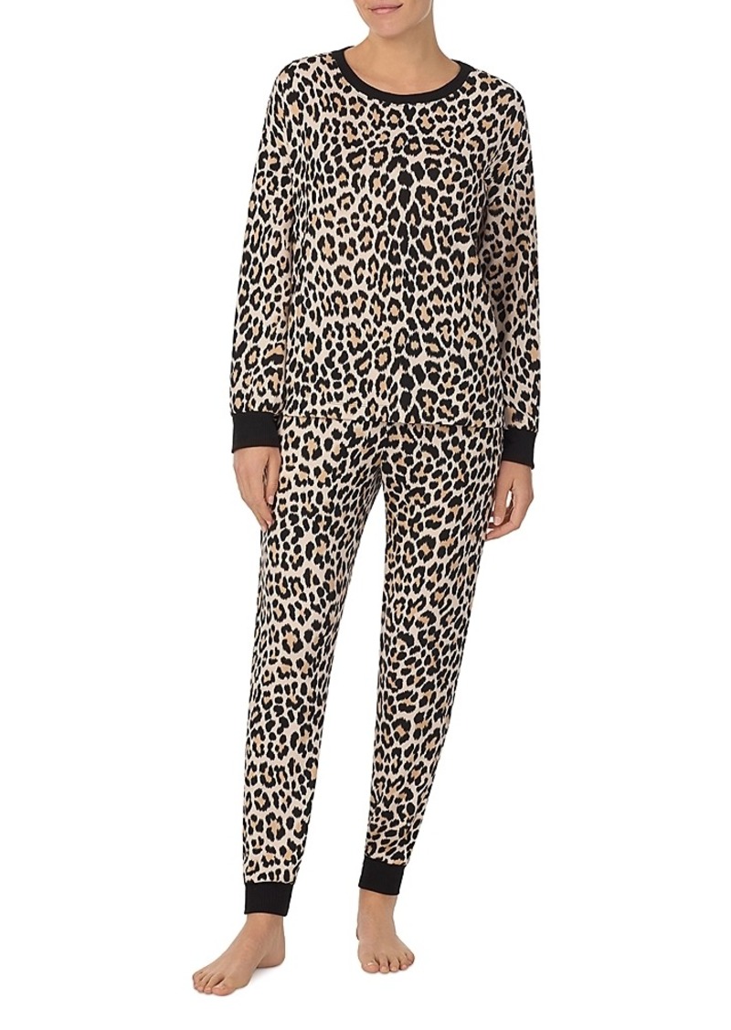 kate spade new york Dot Print Long Sleeve Jogger Pajama Set