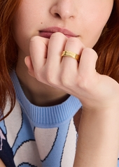 Kate Spade New York Engraved Idiom Script Band Ring - Gold.