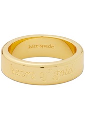 Kate Spade New York Engraved Idiom Script Band Ring - Gold.