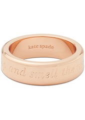 Kate Spade New York Engraved Idiom Script Band Ring - Gold.