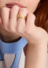 Kate Spade New York Engraved Idiom Script Band Ring - Gold.