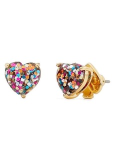Kate Spade New York glitter heart stud earrings