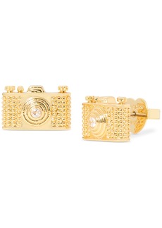 Kate Spade New York Gold-Tone Away We Go Cubic Zirconia Camera Stud Earrings - Gold.