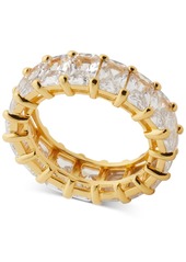 Kate Spade New York Gold-Tone Baguette Cubic Zirconia Eternity Band Ring - Clear.