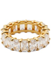 Kate Spade New York Gold-Tone Baguette Cubic Zirconia Eternity Band Ring - Clear.