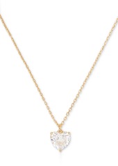 "Kate Spade New York Gold-Tone Birthstone Heart Pendant Necklace, 16"" + 3"" extender - Rose"