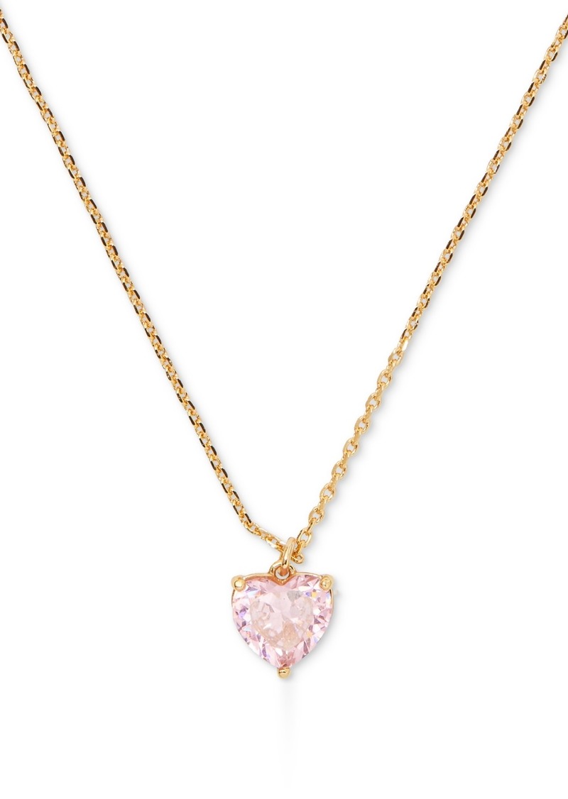 "Kate Spade New York Gold-Tone Birthstone Heart Pendant Necklace, 16"" + 3"" extender - Rose"