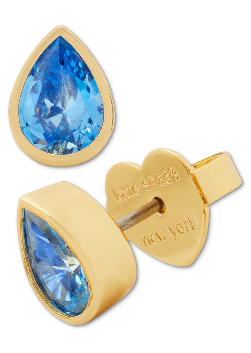 kate spade new york Gold-Tone Bubbly Bezel Stud Earrings - Blue Gold.