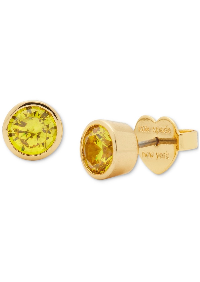 kate spade new york Gold-Tone Bubbly Bezel Stud Earrings - Green/gold