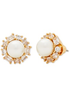 Kate Spade New York Gold-Tone Candy Shop Imitation Pearl Halo Stud Earrings - Cream/gold