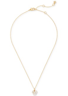 Kate Spade New York Gold-Tone Crystal Bouquet Toss Mini Pendant Necklace - White Gold.