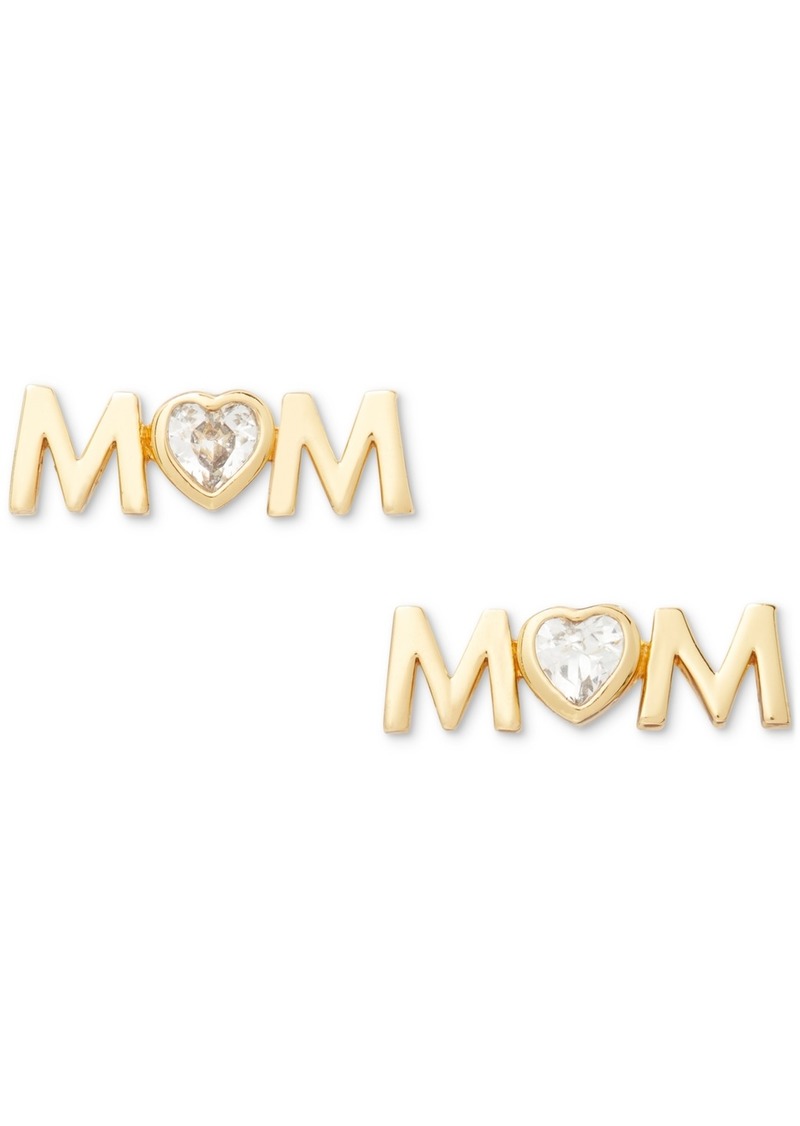 Kate Spade New York Gold-Tone Crystal Mom Stud Earrings - Beigekhaki