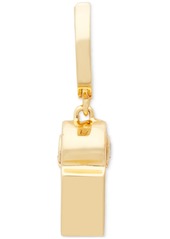 Kate Spade New York Gold-Tone Crystal Spade Whistle Charm Hoop Earrings - Clear/gold