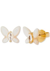 Kate Spade New York Gold-Tone Cubic Zirconia & Colored Butterfly Mini Stud Earrings - Pink.