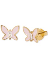Kate Spade New York Gold-Tone Cubic Zirconia & Colored Butterfly Mini Stud Earrings - Coral