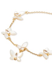 Kate Spade New York Gold-Tone Cubic Zirconia & Mother-of-Pearl Butterfly Link Bracelet - White Multi