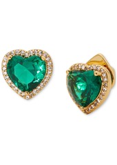 Kate Spade New York Cubic Zirconia Heart Halo Stud Earrings - Ruby/gold