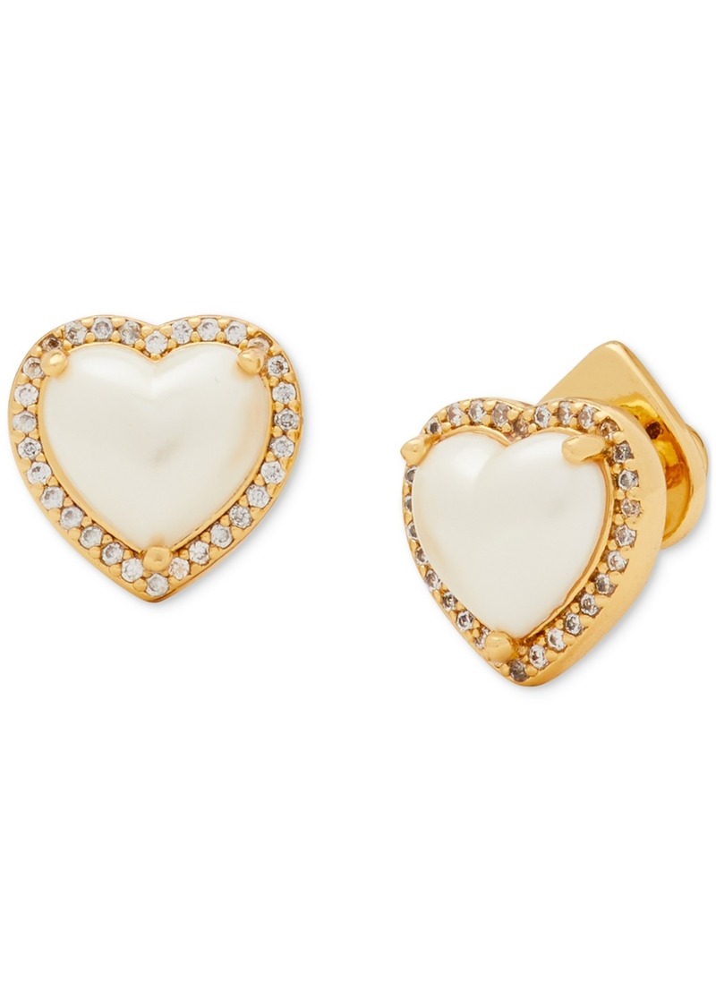 Kate Spade New York Cubic Zirconia Heart Halo Stud Earrings - Cream/gold