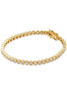 Kate Spade New York Gold-Tone Cubic Zirconia Heart Tennis Bracelet - Clear/Gold