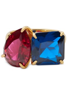 Kate Spade New York Gold-Tone Double Color Crystal Ring - Red Multi